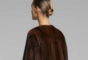 Dinamarca Fêmea Mahogany Mink Coat X-Long Inverno Sobretudo Custo da Pele de Vison com mangas compridas V Collar Mogno Cor - Product Image 6