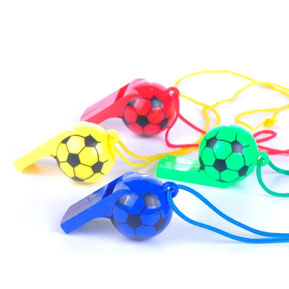 5 Stück Mini Whistle Kunststoff Multifunktion mit Seil Kid Fußball Fußball Rugby Cheerleading Whistle Kinder Geschenke Zufällige Farbe