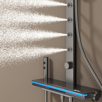 Système de douche de salle de bain à affichage numérique de luxe ensemble de robinet de douche thermostatique pommeau de douche à effet pluie pour les maisons