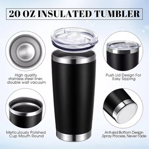 Gobelet isotherme en acier inoxydable de 20 oz à double paroi, tasse à café de voyage avec couvercle, résistant au froid, écologique, logo personnalisé - Product Image 4