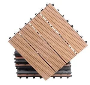本厂销售木塑地砖复合木质联锁地砖按扣式DIY室内外地板