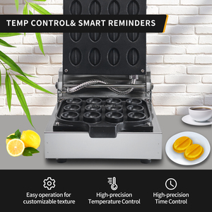 Macchina per <span class=keywords><strong>Waffle</strong></span> Belga a Doppio Lato Antiaderente Elettrica Commerciale in Acciaio Inox 1300W per Uso Domestico e Alberghiero - Product Image 4