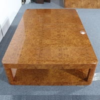 Meubles sur mesure de luxe privés, table basse rectangulaire en bois de placage de haute qualité, moderne et brillante.