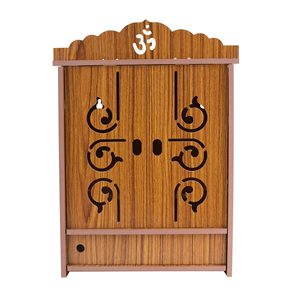 Templo Mandir Pooja Marrón para el Hogar, Templo Hindú de Madera Independiente con Puertas para Decoración - Product Image 2