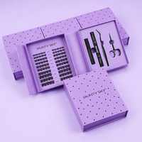 Kit de Extensiones de Pestañas DIY de 9-16 mm con Caja Morada y Logotipo Personalizado a Precio de Fábrica, Segmentos de Pestañas, Kit de Clusters de Pestañas Personalizados