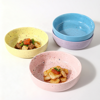 Assiettes en céramique aux couleurs macaron nordiques personnalisées, bols à riz, soupes, ramen, céréales, assiettes à steak pour restaurants, maisons, hôtels