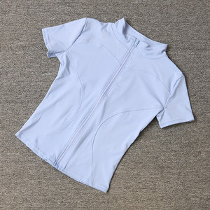 Women's Lightweight Yoga Jacket High-Elasticity Short Sleeves Stand Collar Second-Skin Fit for Fitness Training Breathable <b>Top</b> - Product Image 5