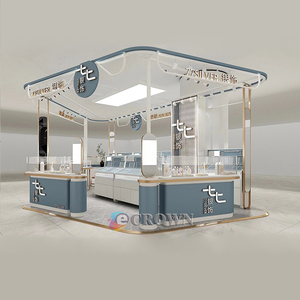 Kiosk Jewelry Display Cabinet Round Mall Kiosk Design <strong>Ol</strong> Mall Kiosk Design Retail Jewel Treasure Round Kiosk OEM - Product Image 5