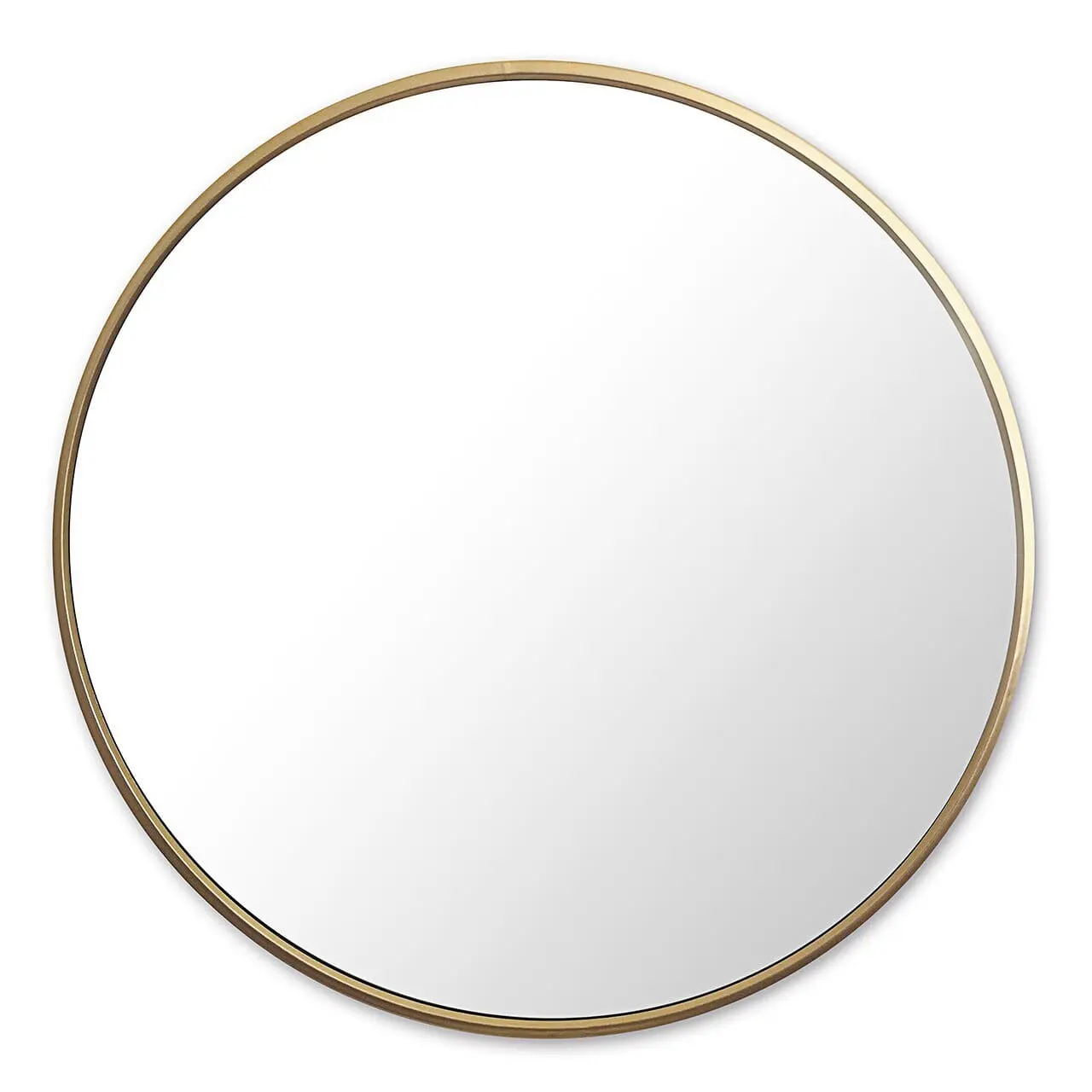 Round hanging gold bronze large wall mounted metal frame mirror decorative for living room or bathroom