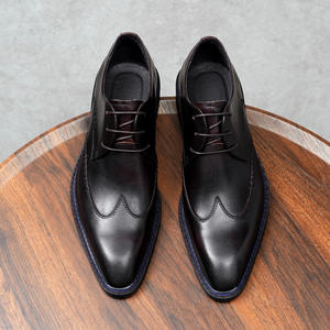 Chaussures Oxford pour hommes britanniques en cuir véritable imperméable, à bout fermé, faites à la main, pour mariage, formelles, décontractées, antidérapantes, avec boucles et sangles - Product Image 3