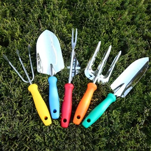 Stainless Steel Garden Tools Set For Kids Outdoor Play And Gardening With Colorful Handles One Set Plus Color Box - Product Image 1