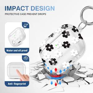 Nouvelle <span class=keywords><strong>coque</strong></span> transparente en TPU à paillettes pour Pro <span class=keywords><strong>2</strong></span>, compatible avec la 4ème génération, <span class=keywords><strong>coque</strong></span> intégrale pour écouteurs, non moulée sur mesure - Product Image 4