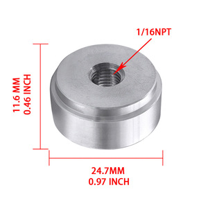 น็อตโลหะผสมอะลูมิเนียม 1/16NPT เส้นผ่านศูนย์กลาง 24.7 มม. ชิ้นส่วนฮาร์ดแวร์กลึง CNC สำหรับการเชื่อมท่อไอเสียรถยนต์ - Product Image 1