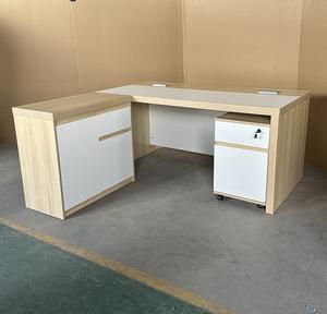 Fábrica personalizada pequeña personal individual espacio de trabajo estación de trabajo computadora escritorio Oficina arte clásico mesa de escritura de madera con gabinete - Product Image 5