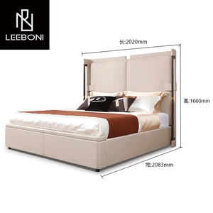 Fait sur mesure Dernier <span class=keywords><strong>lit</strong></span> double en cuir moderne italien populaire Ins Tête <span class=keywords><strong>de</strong></span> <span class=keywords><strong>lit</strong></span> haute <span class=keywords><strong>Lit</strong></span> Queen Size - Product Image 6