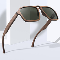 Lunettes de soleil rétro en bois de bambou de haute qualité, double pont en bois, polarisées UV400, pour hommes