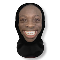 Masque facial 3D personnalisé unisexe pour l'extérieur, en maille transparente, avec impression de visage de célébrité, drôle, pour cosplay, couvre-chef, masque de fête, nouveauté