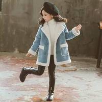 Bebek kız giysileri Denim ceket kadife kış çocuk giyer yürümeye başlayan çocuk giyim ceket