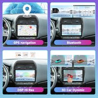 Autoradio Podofo 10'' Qualcomm pour Mitsubishi RVR 2019-2021 4+64G 8 cœurs CarPlay/Android Auto sans fil GPS WiFi 4G Ventilateur de refroidissement