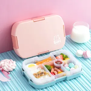 Kotak Makan Siang Bento untuk Orang Dewasa dan Anak, Tahan Lama, Anti Bocor untuk Makanan Bepergian Bebas BPA, Kotak Bento untuk Anak-anak