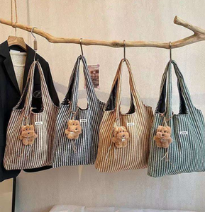 Bolsa de Compras de Lona con Correa de Hombro, Cierre de Cremallera y Gran Capacidad, Nueva Moda Femenina - Product Image 1