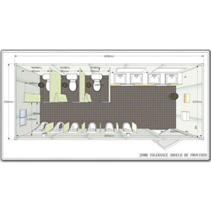 Contenedor de Envío Prefabricado Portátil Desmontable para Exteriores de 10, 20, 30 y 40 pies con Baños y Duchas Públicas - Product Image 3