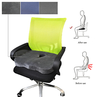 2025 mousse à mémoire de siège de bureau à rebond lent remplie pour soulager la douleur coccygienne coussin de siège en mousse à mémoire ergonomique de bureau confortable