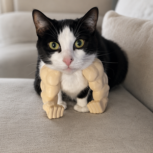 Giocattolo da Collo per Animali Domestici a Forma di Braccio Muscoloso Stile Hulk Stampato in 3D, per Cani di Piccola Taglia, Gioco Interattivo, Accessorio da Appendere, Costume, Ornamento per Gatti e Animali Domestici - Product Image 5