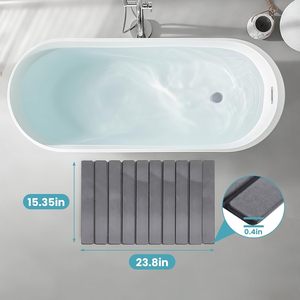 Tapis de bain antidérapant en pierre de diatomée fine, super absorbant, séchage rapide, réversible, pliable, massant, style européen - Product Image 4