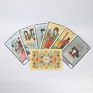 Cartes de tarot vintage de style oriental, jeu de divination prédictive imprimé recto-verso pour la lecture des signes - Product Image 1