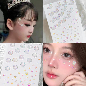 FX-T382 Aurora papillon visage Patch temporaire enfants scène maquillage sourcils lumineux perceuse larmes <span class=keywords><strong>tatouage</strong></span> autocollants maquillage des yeux - Product Image 4