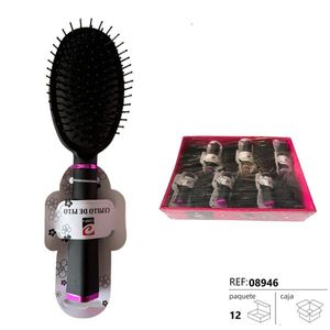 Pettine Ovale Nero con Setole Morbide, Confezione da 12 Pezzi - Product Image 3