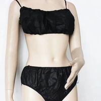 En stock sous-vêtements jetables-ensemble de bikini sauna non tissé (soutien-gorge culotte tongs) pour spa et sous-vêtements facilement jetables
