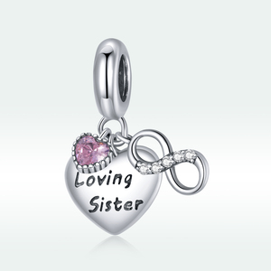 Colgante BSC414 de Plata de Ley 925 con letras de cuentas, bonito abalorio de amor para amigas, regalo de accesorio perfecto para <span class=keywords><strong>Hermanas</strong></span> y novias - Product Image 6