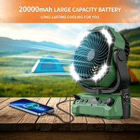 Nouveau ventilateur de camping 2026 avec oscillation automatique à 100 vitesses, lumière LED, affichage numérique, grande capacité, rechargeable, pour extérieur - Direct Usine