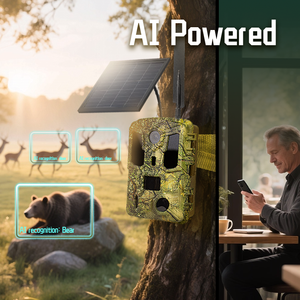 Nouvelle caméra de <span class=keywords><strong>chasse</strong></span> numérique 4K réelle alimentée par l'IA, rechargeable à l'énergie solaire, avec <span class=keywords><strong>carte</strong></span> <span class=keywords><strong>SIM</strong></span>, stockage cloud, 48MP, et écran de 2 pouces - Product Image 2