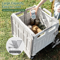 Chariot pliable à 6 roues pour monter les escaliers avec couvercle 50L pour le camping et les courses
