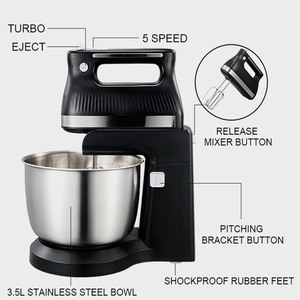 CX-6670 3.5L 5 Tốc Độ Turbo 200W 250W 300W 350W Nhà Bếp Bột Trứng Beater Điện Bàn Tay Đứng Máy Trộn Thức Ăn Với Trộn Bát - Product Image 4