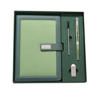 Set de Regalo Corporativo Promocional Vintage: Cuaderno de PU, Memoria USB, Botella, Bolígrafo Recargable, Recuerdo de Bienvenida para Personal