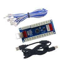 SJ @ JX DIY Arcade Kit LED USB Codificador Board Zero Delay Retro Pie MAME Raspberry Pi Controlador con Joystick Button Fight Stick