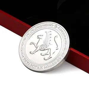 Campione gratuito monete personalizzate in metallo collezione ottone antico monete Commemorative forma rotonda costruzione vera moneta in argento 999 con scatole