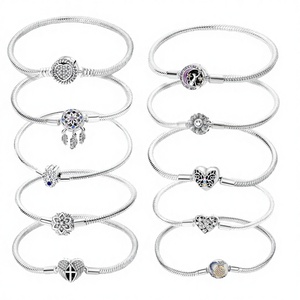 New Hot Sale Fit Original Pan <b>Snake</b> <b>Chain</b> 925 Sterling <b>Silver</b> Zircon Charm Bracelet Children's Party Gift - Product Image 4