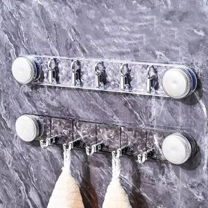 5 <b>Hooks</b> Rotating Suction Cup Punch-Free Strong Load-Bearing Plastic Bathroom Towel Rack <b>Wall</b> Mounted Corrugated Row <b>Hook</b> Single - Product Image 1