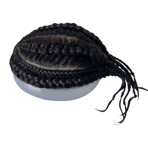 Extensiones de <span class=keywords><strong>Cabello</strong></span> Humano Virgen de Malasia, <span class=keywords><strong>Trenzas</strong></span> Cruzadas # Tupé de Seda Negro 1B de 8x10 <span class=keywords><strong>para</strong></span> <span class=keywords><strong>Hombres</strong></span> Asiáticos - Product Image 6