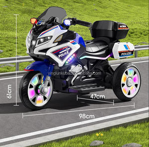 Motos électriques pour enfants et tricycles télécommandés, voitures de police en plastique pour enfants de 2 à 10 ans, voiture électrique à conduire pour enfants - Product Image 2