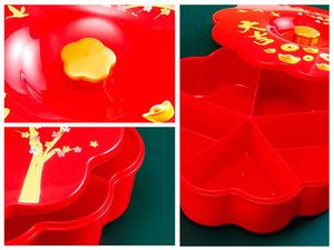 Vente en gros de plastique de qualité alimentaire 5 ou 6 grilles Boîte de rangement PP divisé bonbons collations Trady avec couvercle Pary assiette alimentaire - Product Image 4