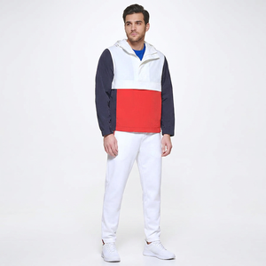 Chaqueta Cortavientos Deportiva Transpirable de Talla Grande Estándar con Logotipo Personalizado, Cuello Alto, para Correr, de Nailon Impermeable para Hombre - Product Image 1
