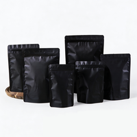 Sacs Doypack personnalisés en aluminium mat noir avec fermeture éclair, sachets refermables en Mylar de qualité alimentaire pour chewing-gum et aliments pour animaux de compagnie