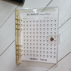 Cá nhân Frost rõ ràng Bền PVC lá lỏng <span class=keywords><strong>A5</strong></span> 100 Phong Bì tiết kiệm thách thức tùy chỉnh tiền tiết kiệm tổ chức hệ thống chất kết dính - Product Image 2