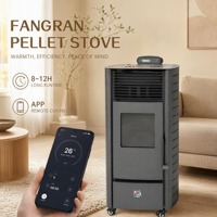 Estufa de Pellets de Madera con Pantalla Táctil WiFi Fangran 150B OEM ODM para Casas, Chimenea Ecológica con Control Remoto para el Hogar